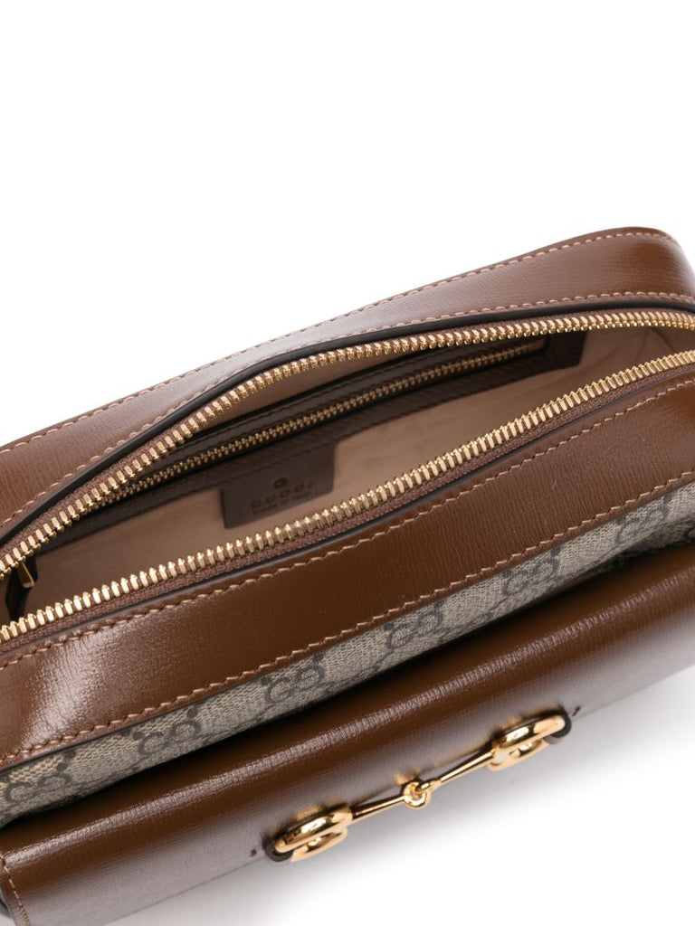 Brown Horsebit 1955 Small Cross Body Bag