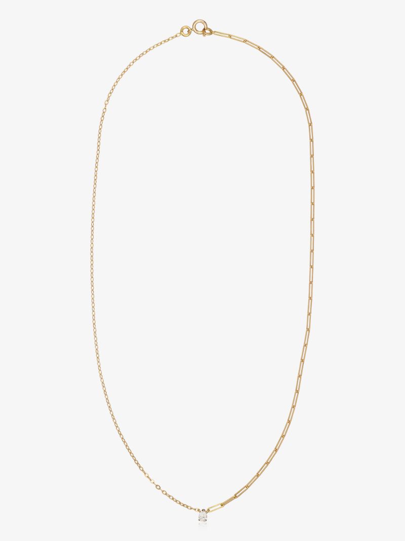 18k Yellow Gold Mixed Chain Diamond Necklace