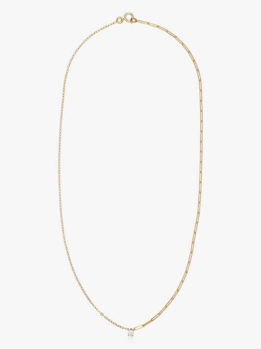 18k Yellow Gold Mixed Chain Diamond Necklace