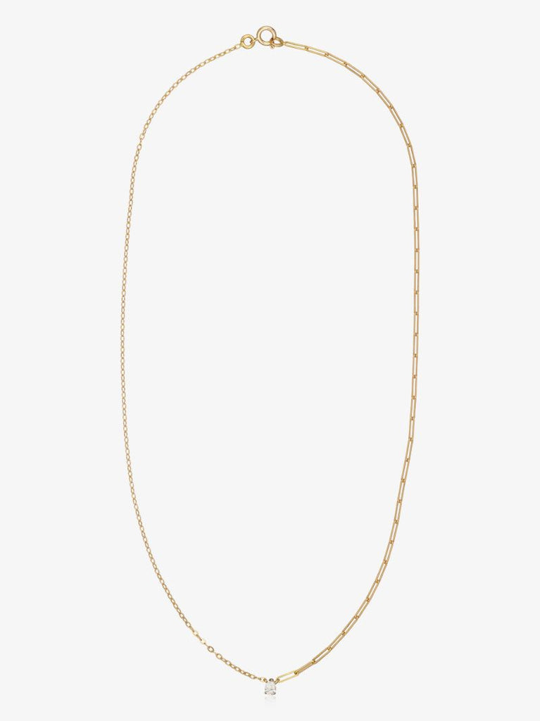 18k Yellow Gold Mixed Chain Diamond Necklace