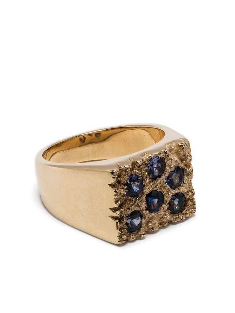 9k Recycled Yellow Gold the Mini Rose Garden Sapphire Ring