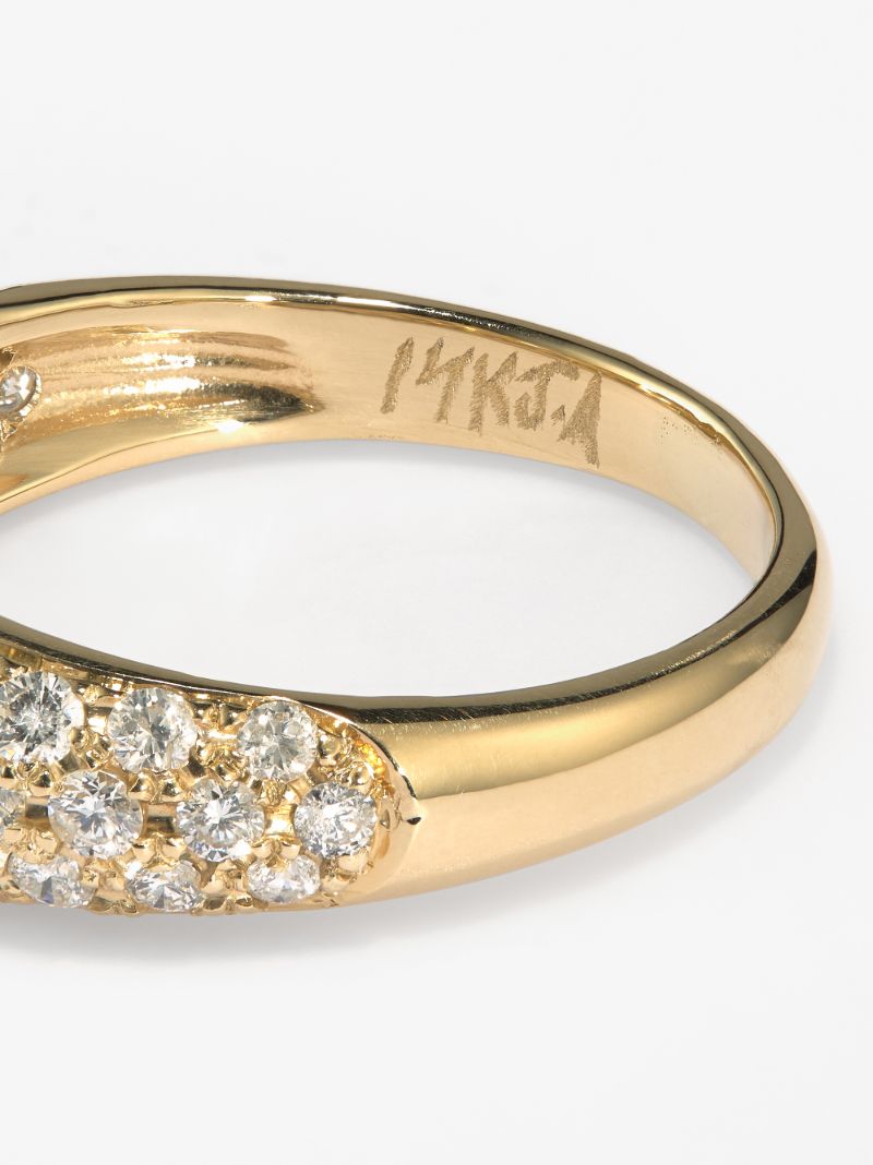 14k Yellow Gold Diamond Marquise Dome Ring