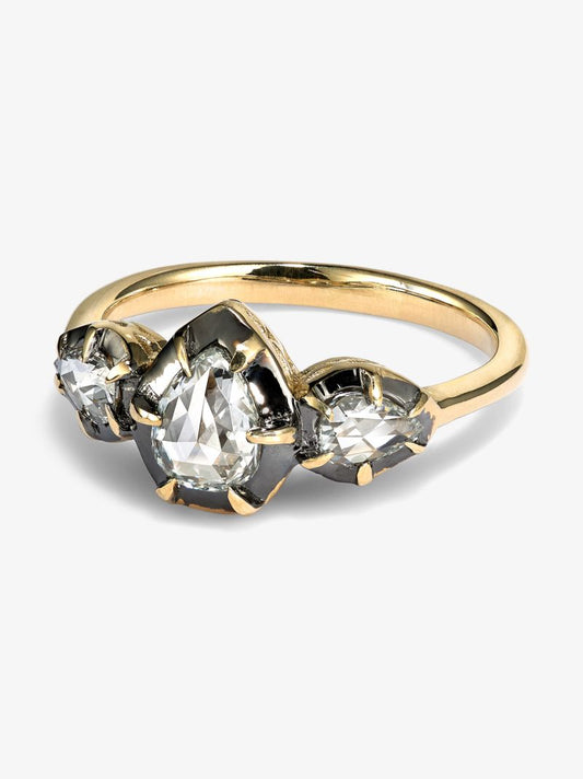 14k Yellow Gold Pear-diamond Ring