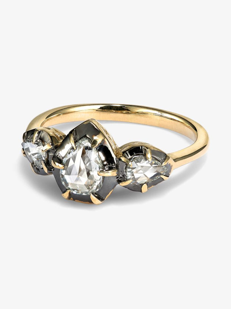 14k Yellow Gold Pear-diamond Ring