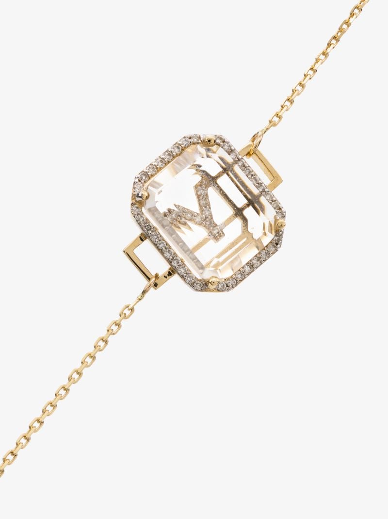 14k Yellow Gold Y Initial Diamond Bracelet