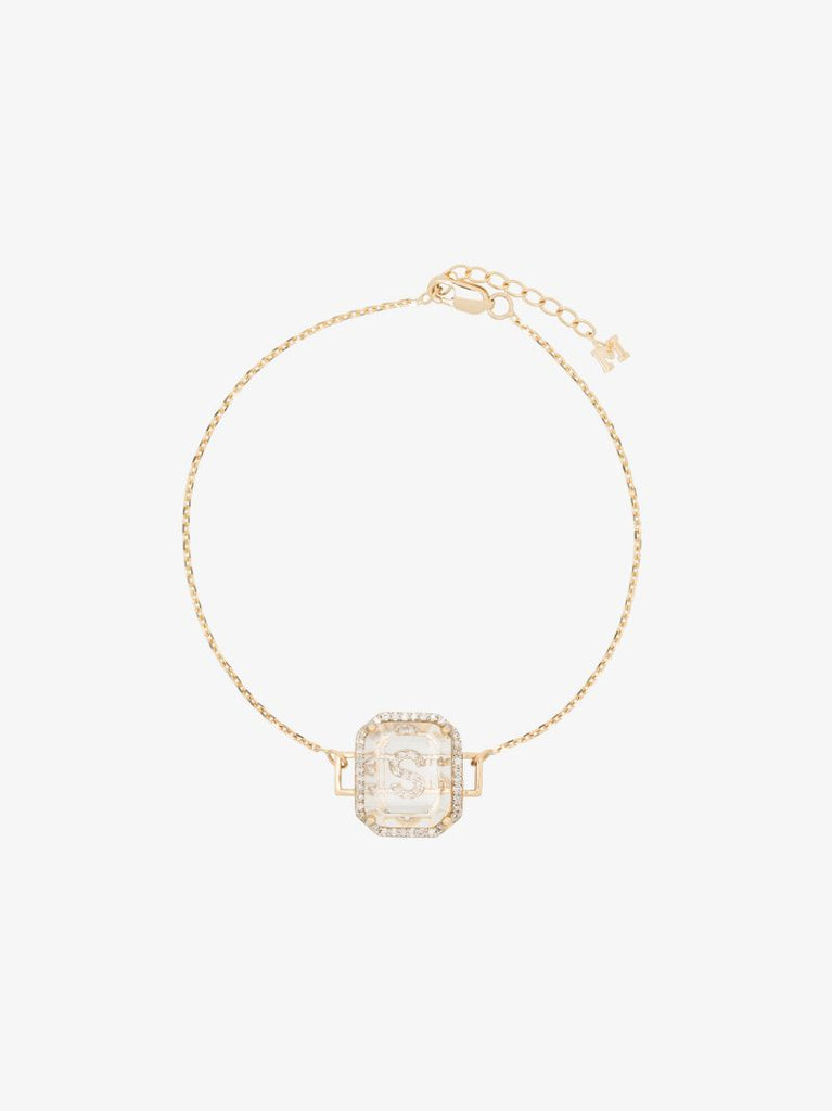 14k Yellow Gold S Initial Diamond Bracelet