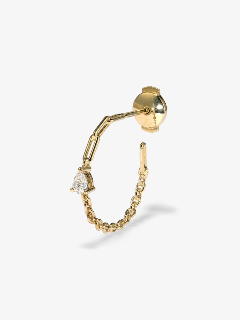 18k Yellow Gold CrÃ_x0083_Â©oles Diamond Hoop Earring