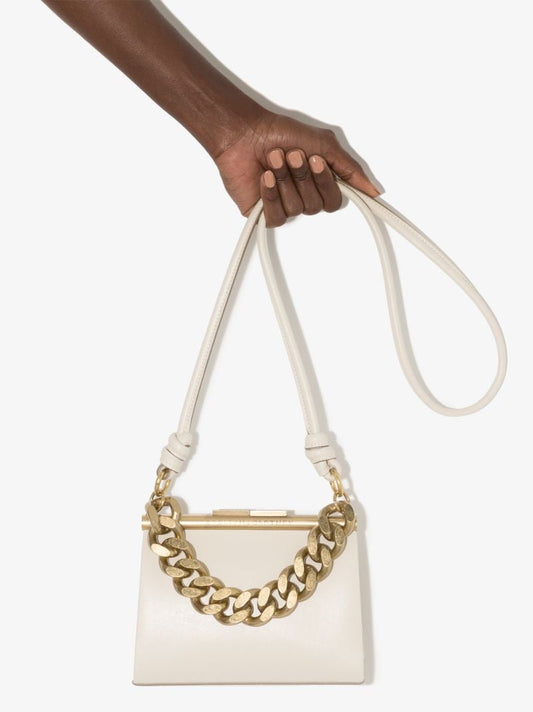 Cream Small Chunky Chain Shoulder Bag