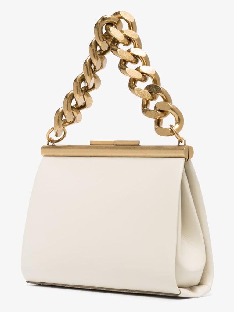 Cream Small Chunky Chain Shoulder Bag