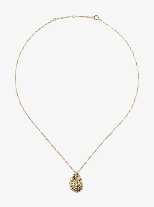 9k Yellow Gold Shell Diamond Necklace
