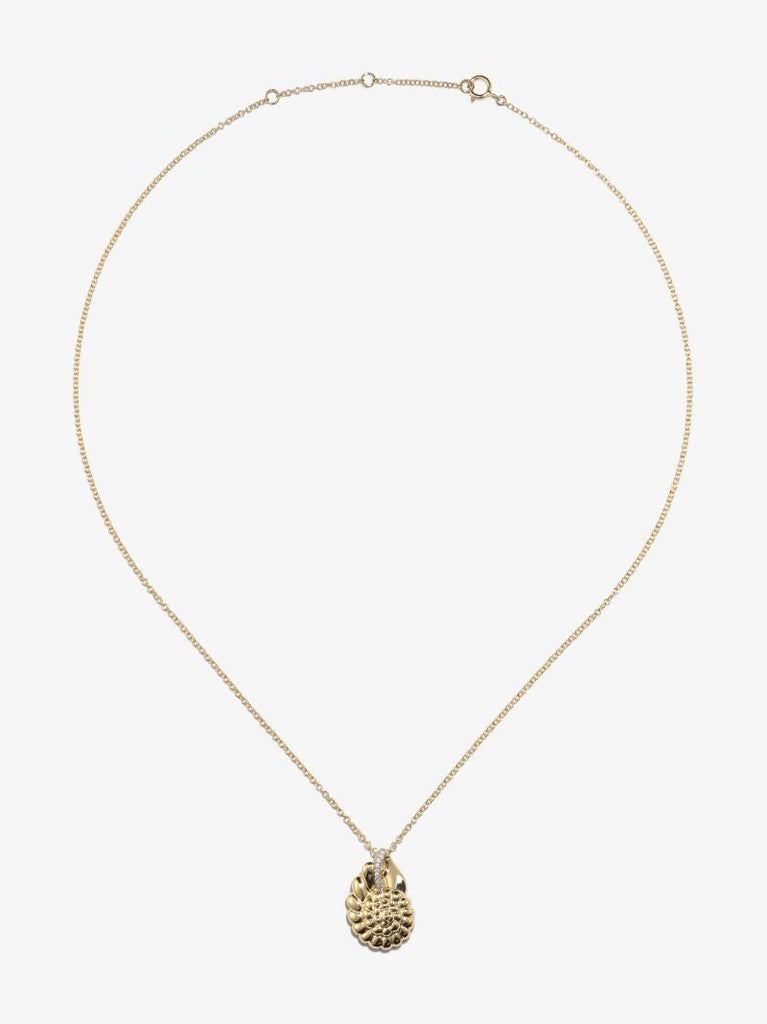 9k Yellow Gold Shell Diamond Necklace