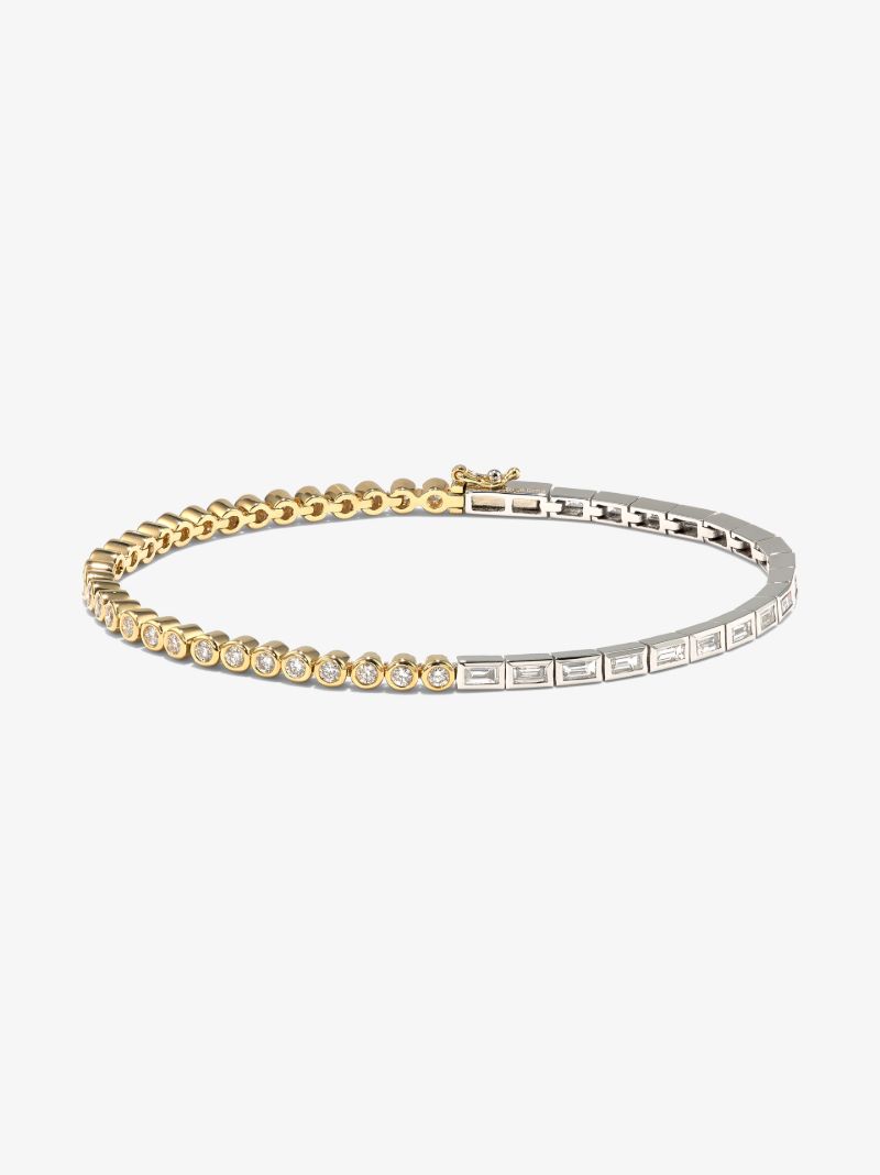 18k Yellow Gold Two-tone Bracelet