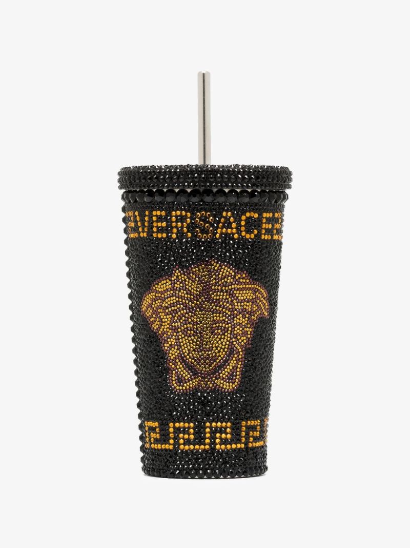Black Medusa Crystal-embellished Travel Cup