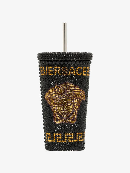 Black Medusa Crystal-embellished Travel Cup