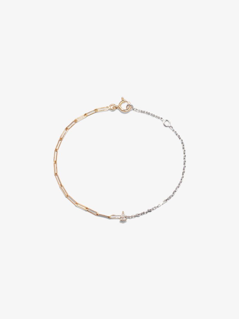 18k Yellow Gold Solitaire Pear Diamond Bracelet