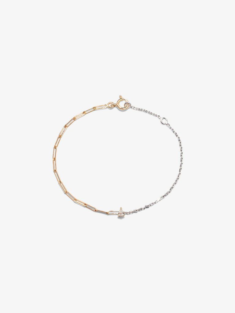 18k Yellow Gold Solitaire Pear Diamond Bracelet