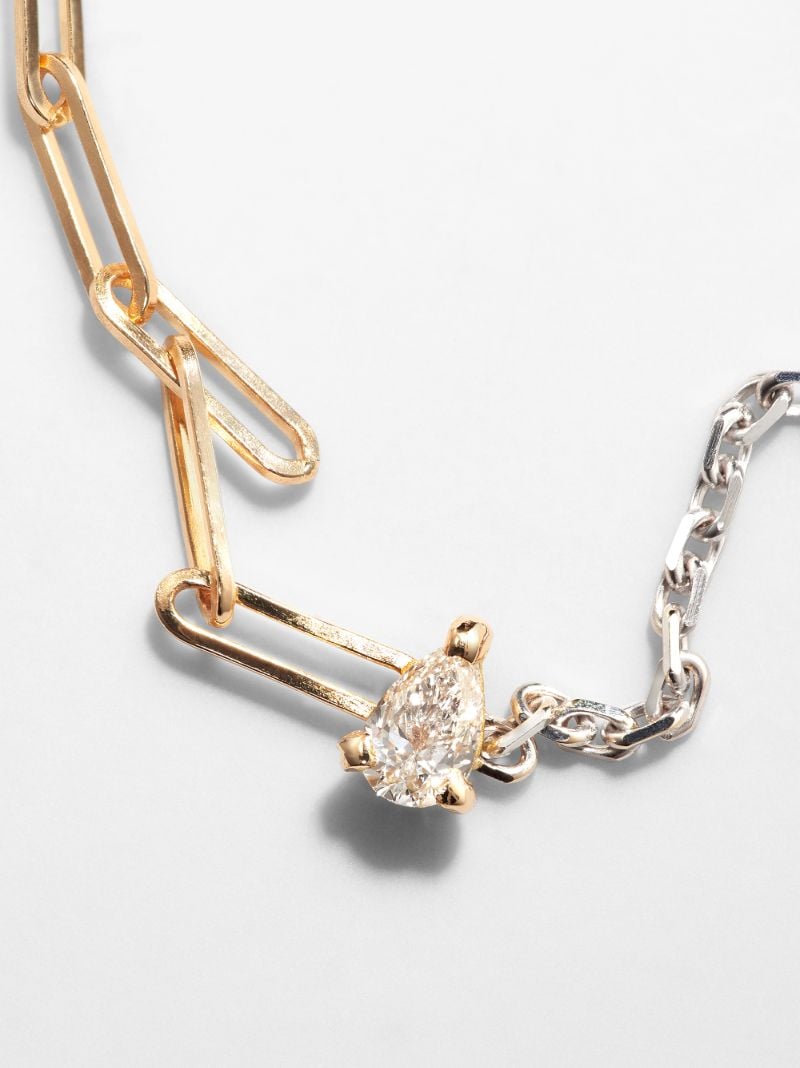 18k Yellow Gold Solitaire Pear Diamond Bracelet