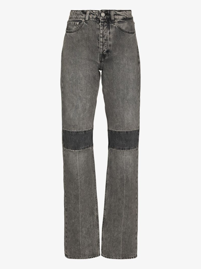 Extended Linear Straight Leg Jeans