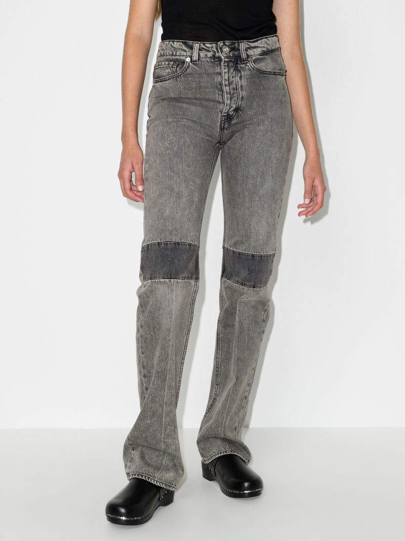 Extended Linear Straight Leg Jeans