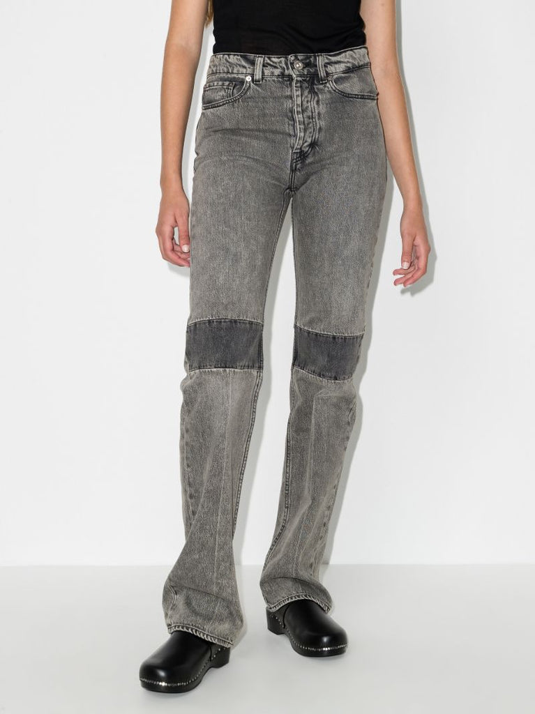 Extended Linear Straight Leg Jeans