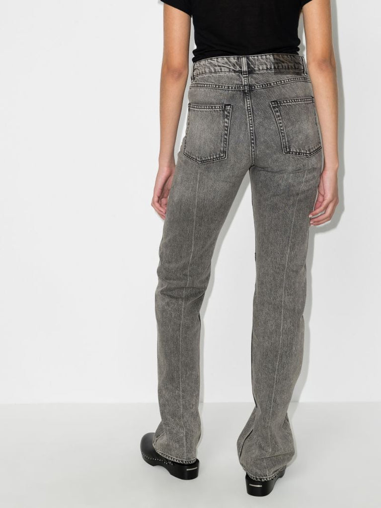 Extended Linear Straight Leg Jeans