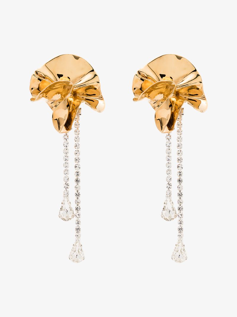 Gold-plated Sylvia Crystal Drop Earrings