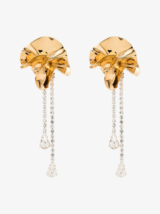 Gold-plated Sylvia Crystal Drop Earrings