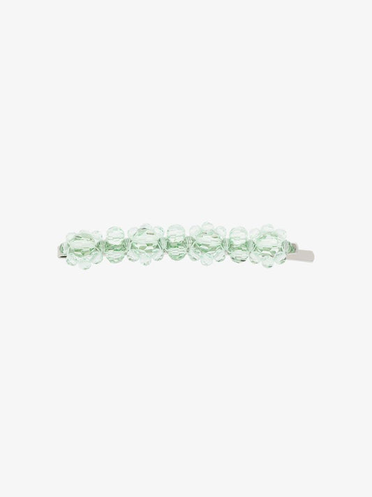 Green Crystal Flower Hair Clip