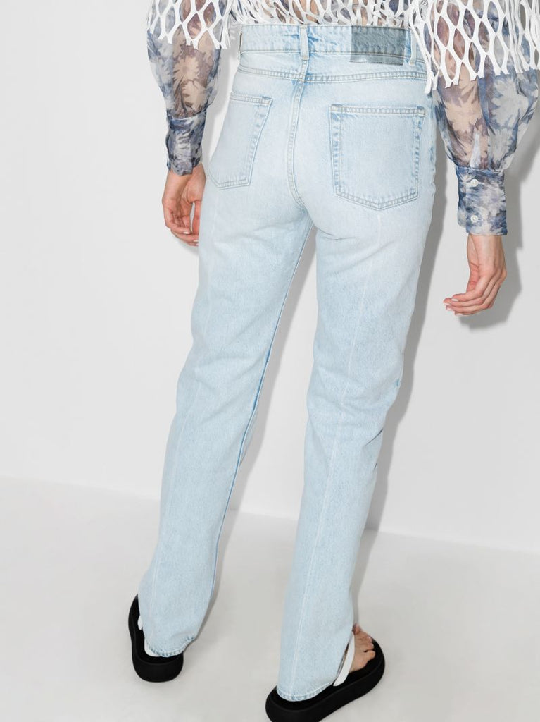 Extended Linear Straight Cut Jeans