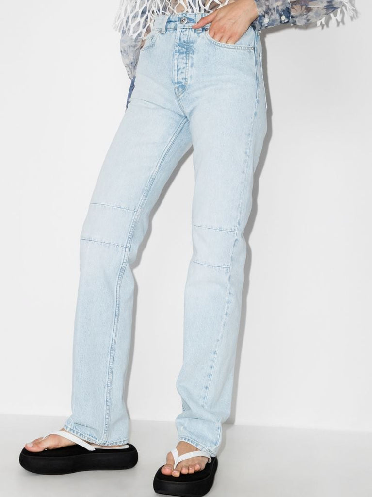 Extended Linear Straight Cut Jeans
