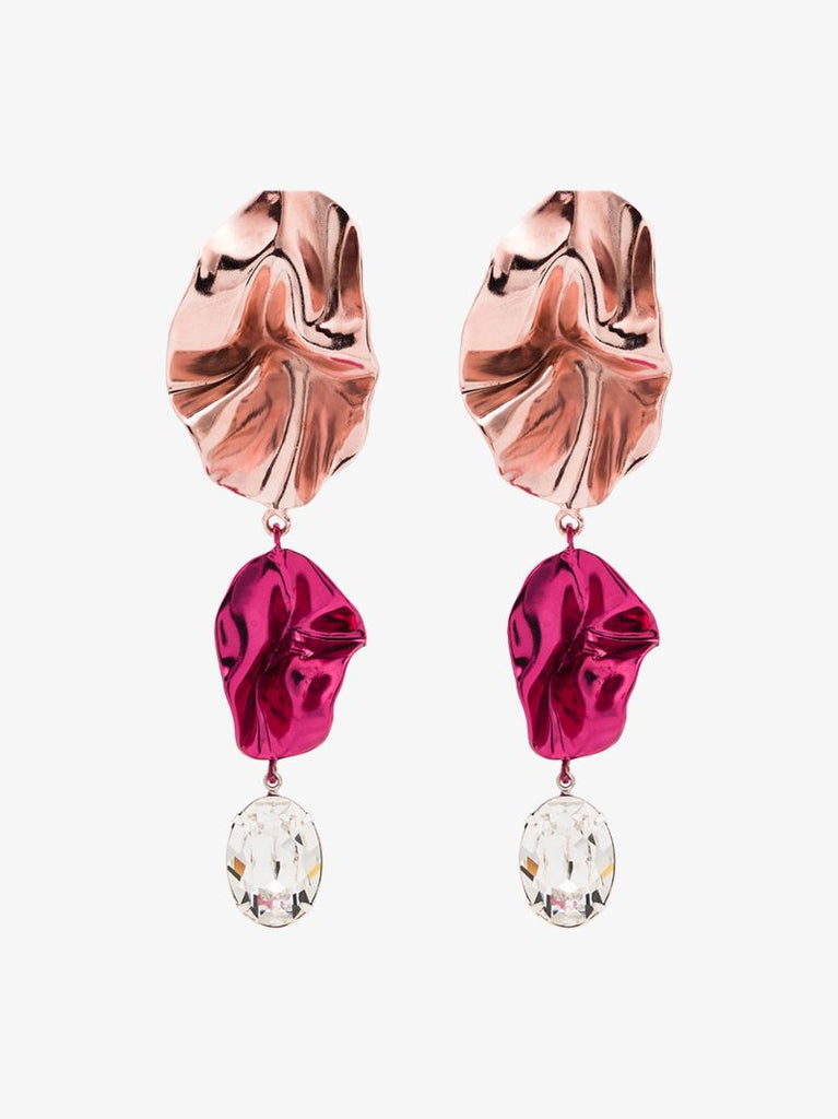 Pink Cindy Crystal Drop Earrings