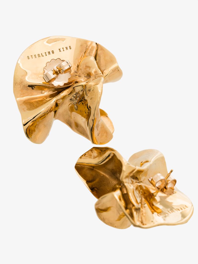 Gold-plated Delphinium Earrings