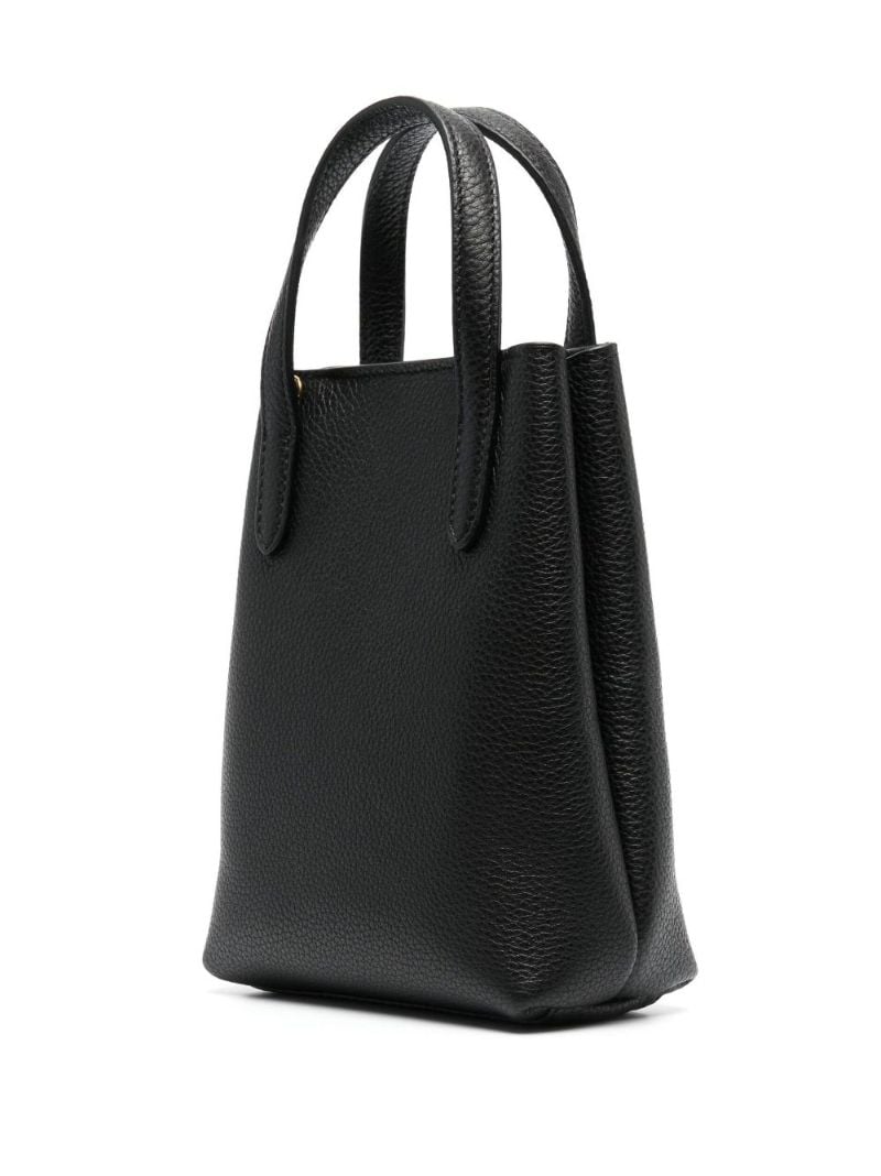 Black Gancini Logo Mini Leather Tote Bag