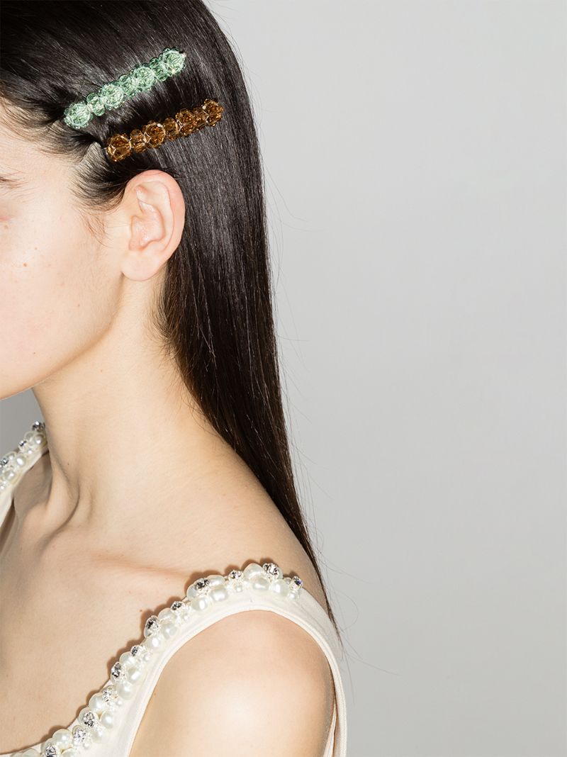 Brown Crystal Flower Hair Clip