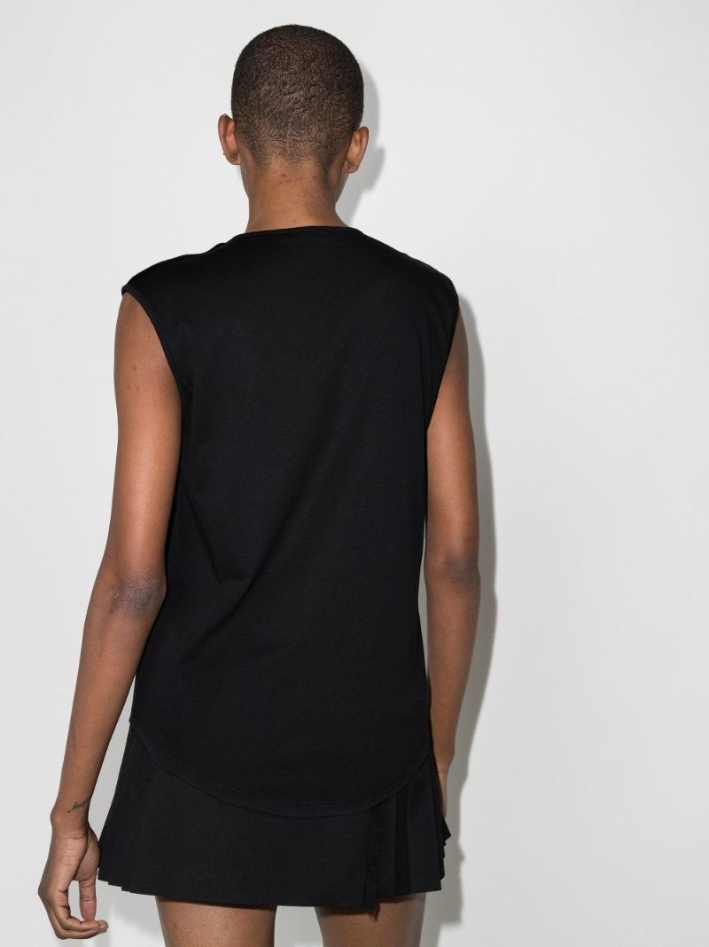 Black Logo Cotton Tank Top