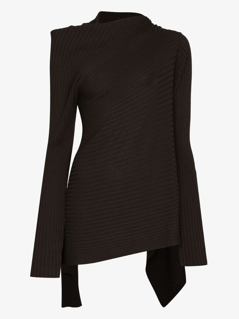 Draped High Neck Sweater