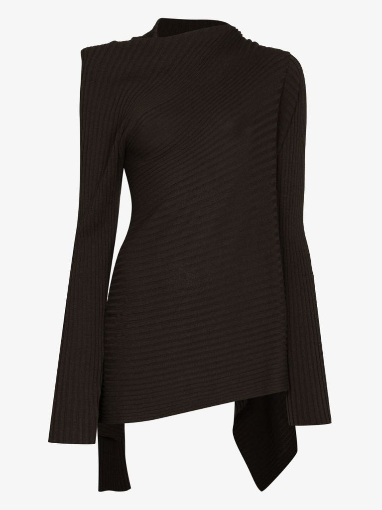 Draped High Neck Sweater