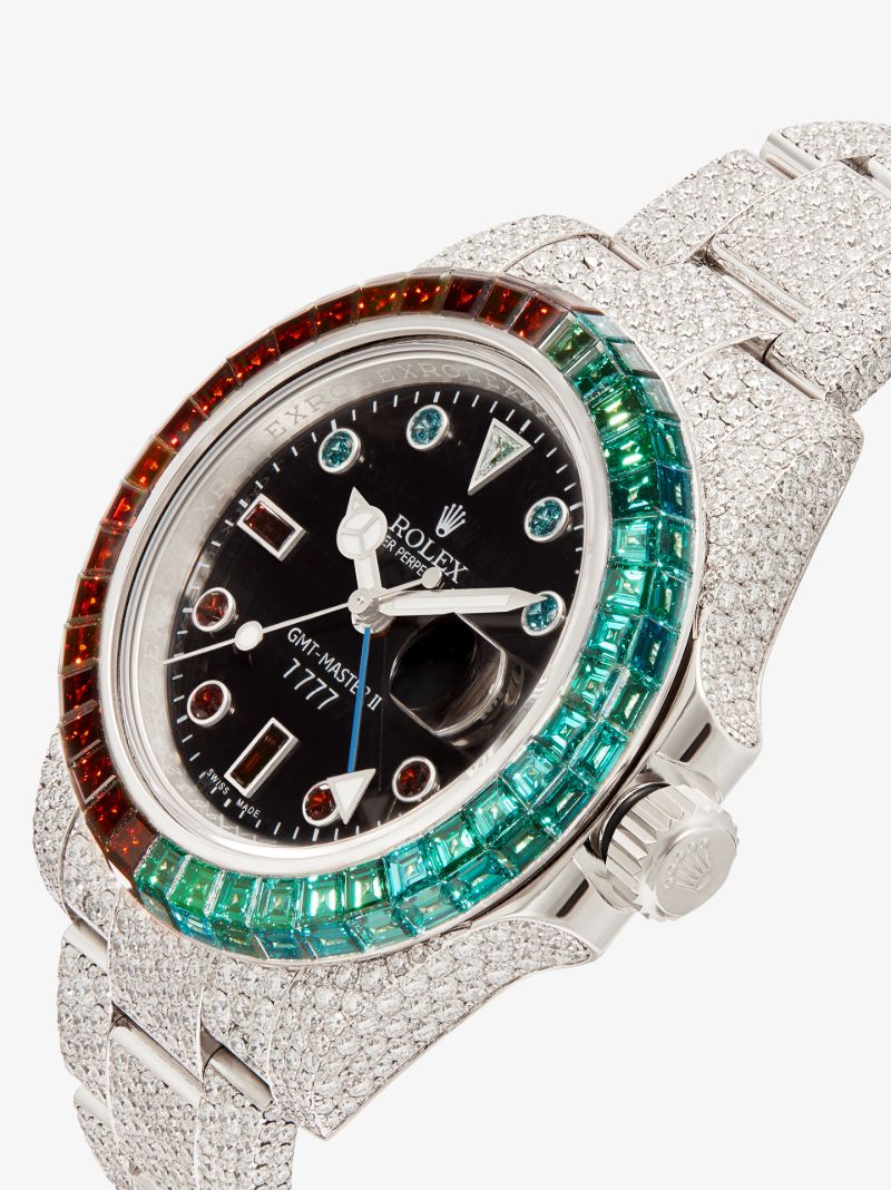 Customised Pre-owned Stainless Steel Rolex Gmt-master Ii Watch