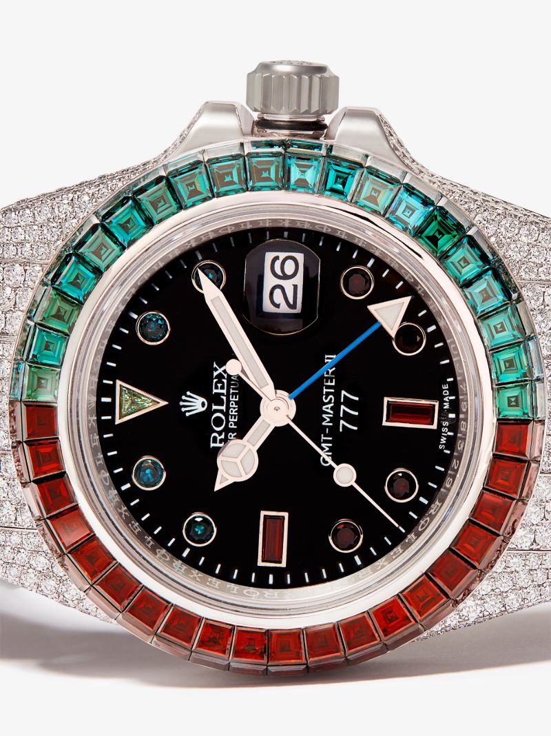 Customised Pre-owned Stainless Steel Rolex Gmt-master Ii Watch