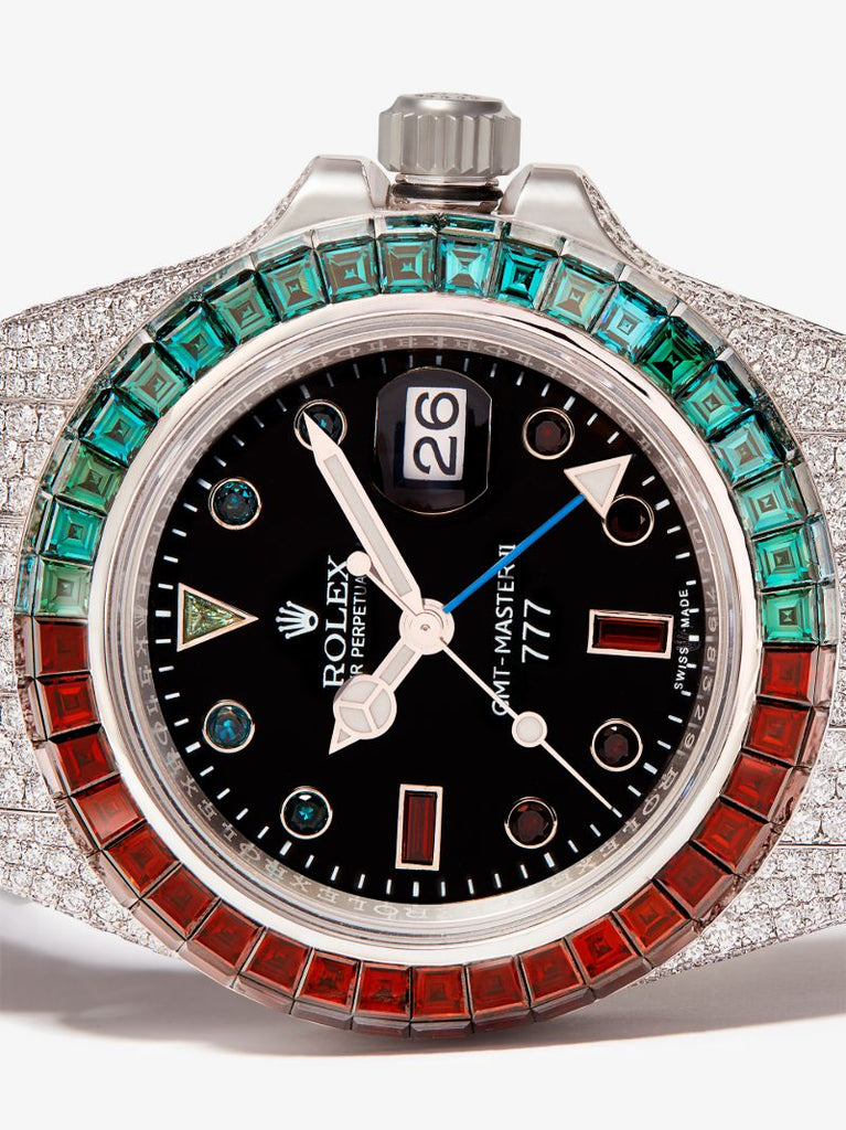 Customised Pre-owned Stainless Steel Rolex Gmt-master Ii Watch