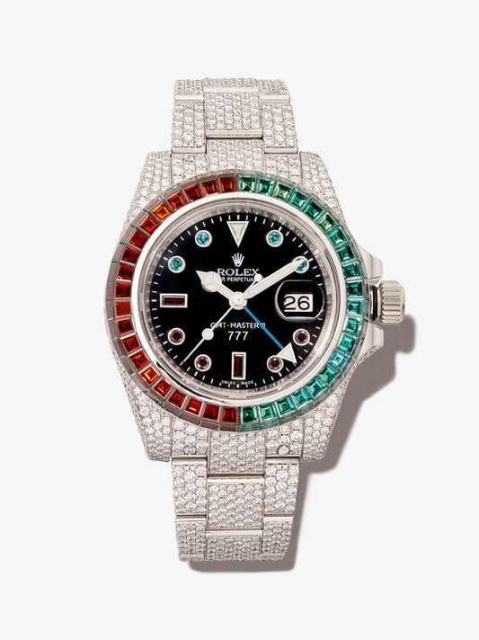 Customised Pre-owned Stainless Steel Rolex Gmt-master Ii Watch