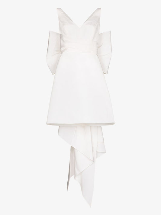 Back Bow Silk Mini Dress
