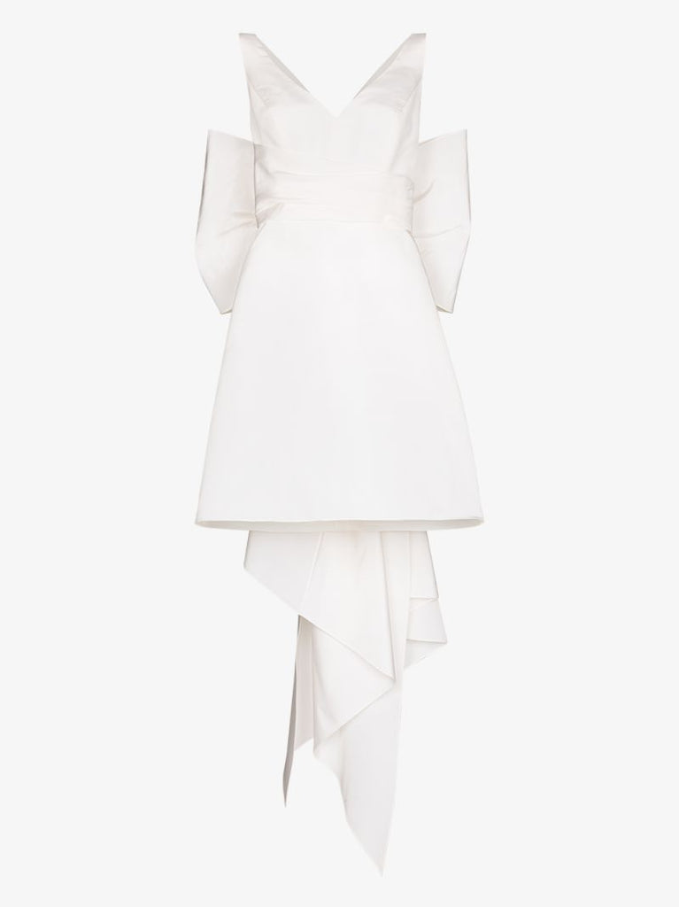 Back Bow Silk Mini Dress