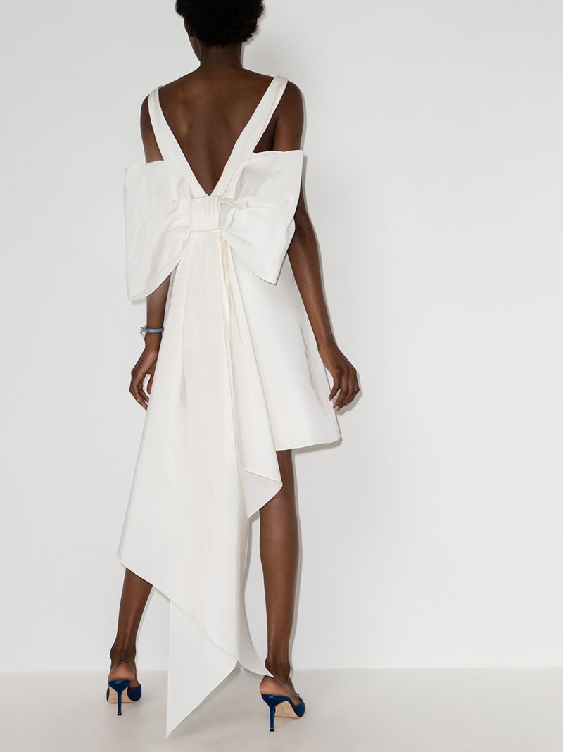 Back Bow Silk Mini Dress