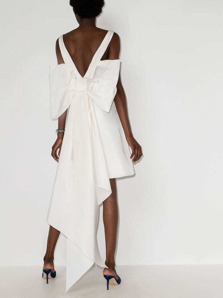 Back Bow Silk Mini Dress