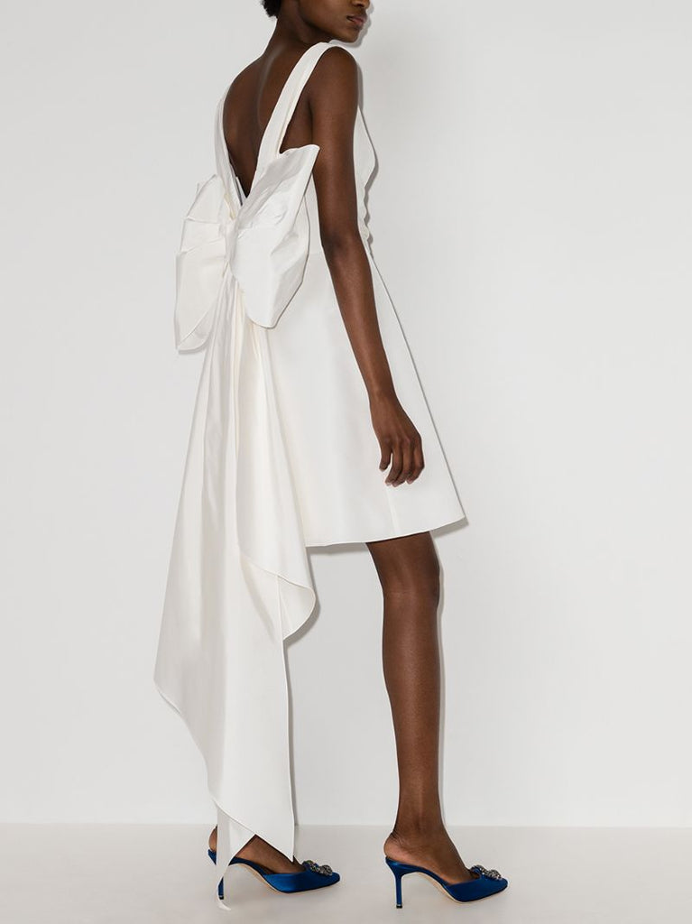 Back Bow Silk Mini Dress