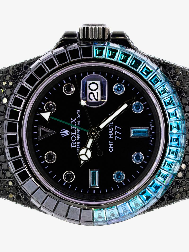 Customised Pre-owned Stainless Steel Rolex Gmt-master Ii Watch