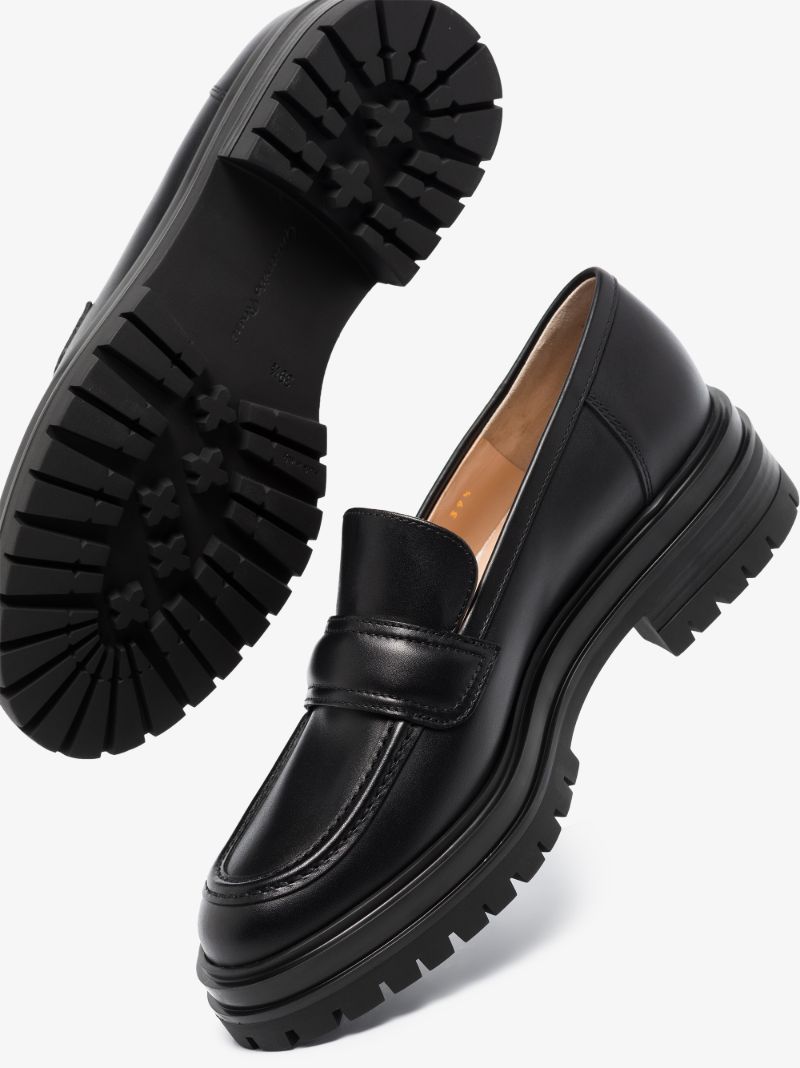 Black Argo Leather Loafers