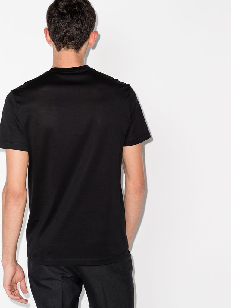 Black Embellished Medusa Logo T-shirt