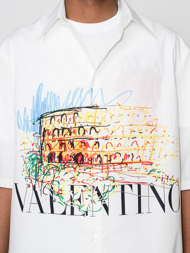 Roman Sketch Print Shirt